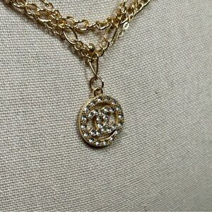 Gold Tone & Rhinestone Layering Necklaces